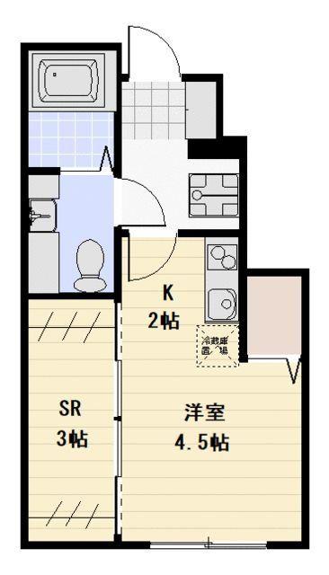 ブリッサ町田(1SDK/1階)の間取り写真