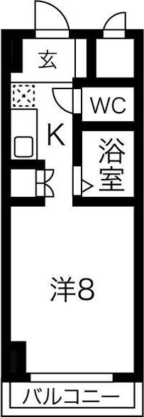 ラフォーレ上新庄(1K/8階)の間取り写真