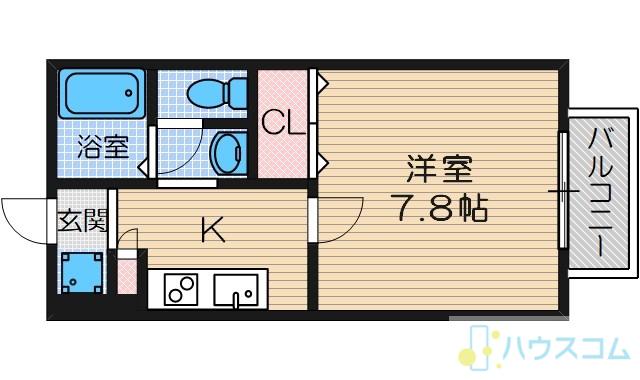 ネオメゾン小山A棟(1K/2階)の間取り写真