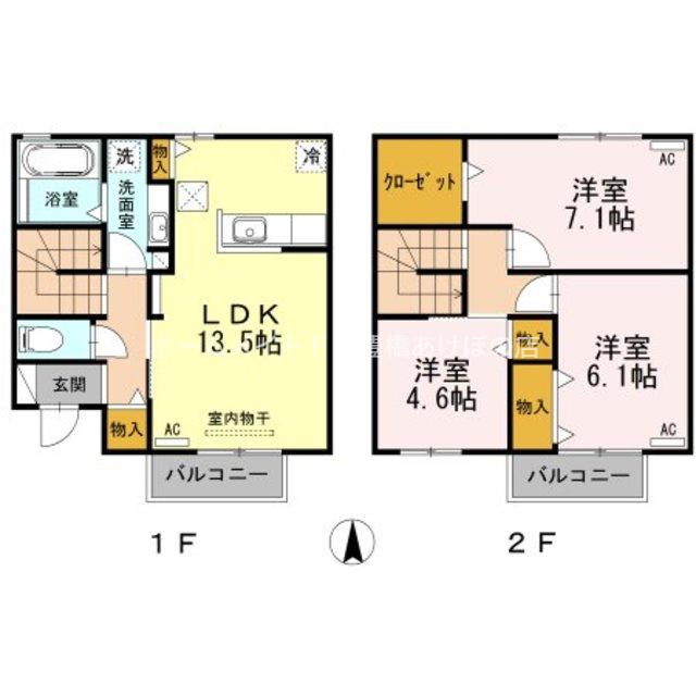 OIST(3LDK/1階)の間取り写真