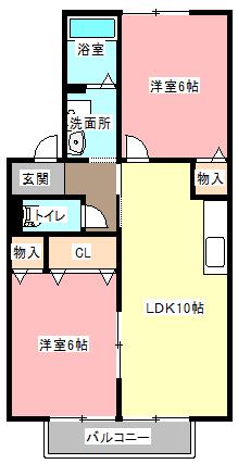 エルザ・ドゥ・サボール(2LDK/1階)の間取り写真