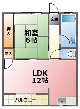 コーポマエダI(1LDK/3階)の間取り写真