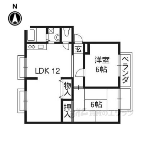 ヴィラコンフォートパートⅠ(2LDK/2階)の間取り写真