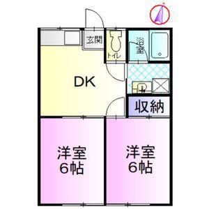 コーポ並木 3(2DK/1階)の間取り写真