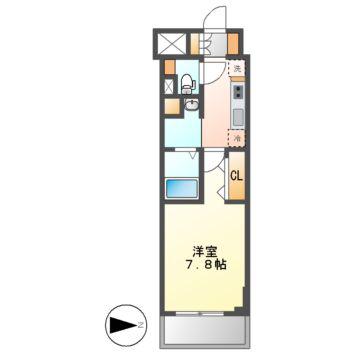 パークアクシス新栄(1K/2階)の間取り写真