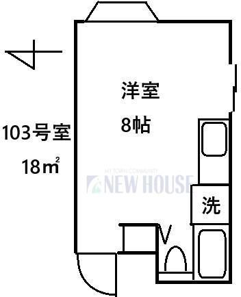 カナディアンハイツ新宿(ワンルーム/1階)の間取り写真