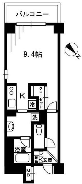 レジディア荻窪(ワンルーム/2階)の間取り写真