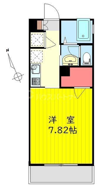 フォルスX(1K/2階)の間取り写真