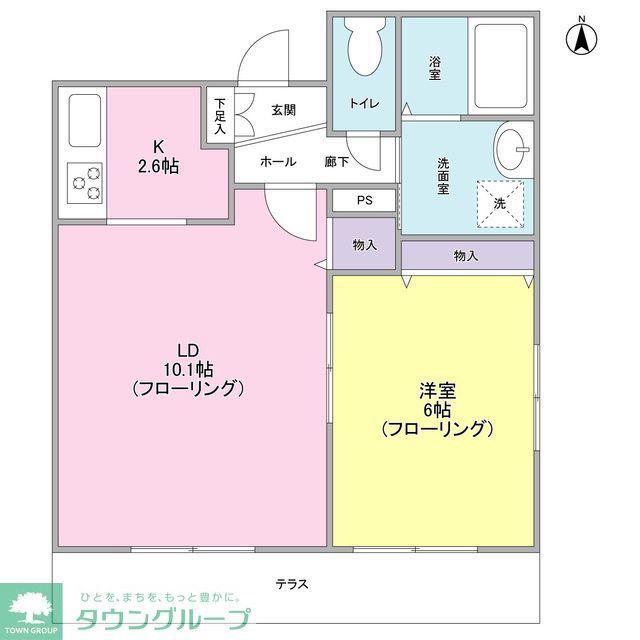 ヴィヴェール笹塚(1LDK/1階)の間取り写真