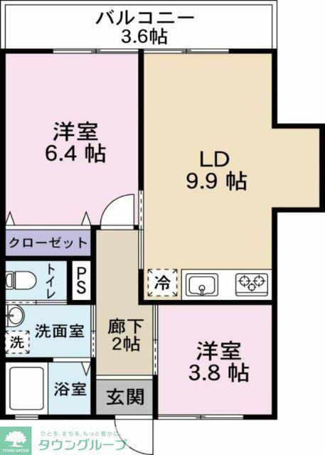 小泉マンション(2LDK/3階)の間取り写真