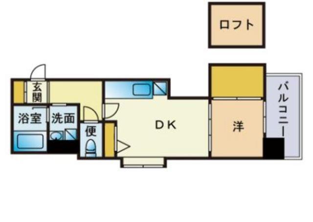 アクタス天神セントラルタワーⅡ(1DK/6階)の間取り写真