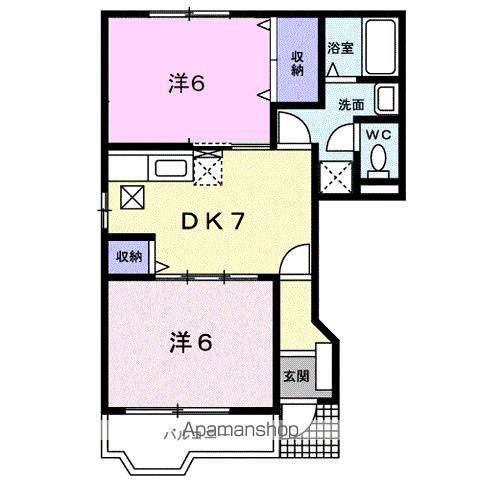 クレストール吹上I(2DK/1階)の間取り写真