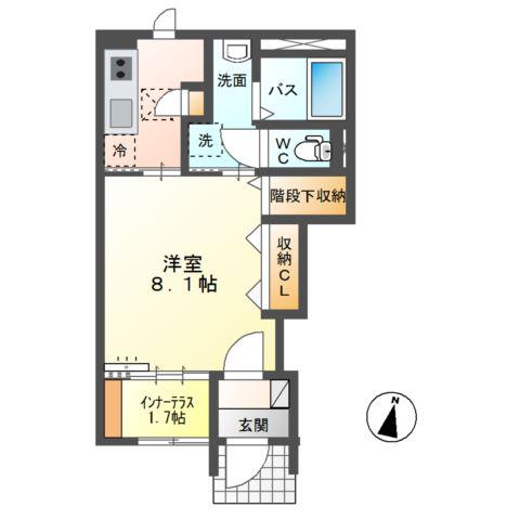 ステラートII(1K/1階)の間取り写真