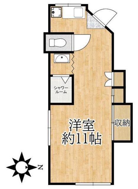 M&BハウスⅠ(ワンルーム/1階)の間取り写真