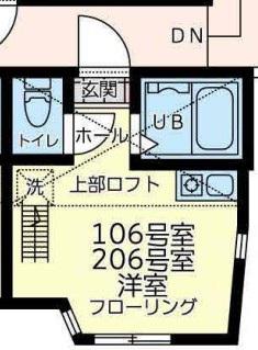 ユナイト池上サンダーボール(ワンルーム/2階)の間取り写真