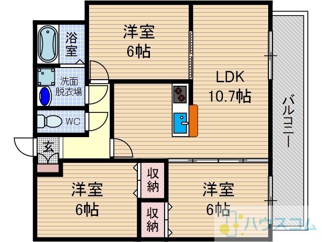 ティアーズコート(3LDK/3階)の間取り写真