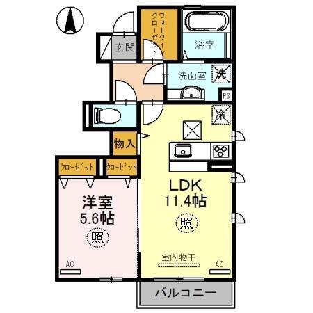 ARPEGE(1LDK/1階)の間取り写真