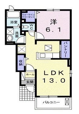 クラールII(1LDK/1階)の間取り写真