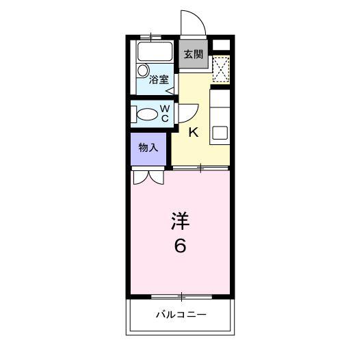 ウエスト21(1K/2階)の間取り写真