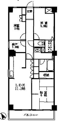エクレール横浜(2LDK/3階)の間取り写真
