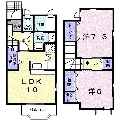 シャルマン フィーレ D(2LDK/1階)の間取り写真