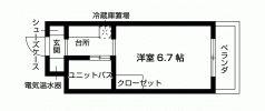 グレース岩塚(ワンルーム/3階)の間取り写真