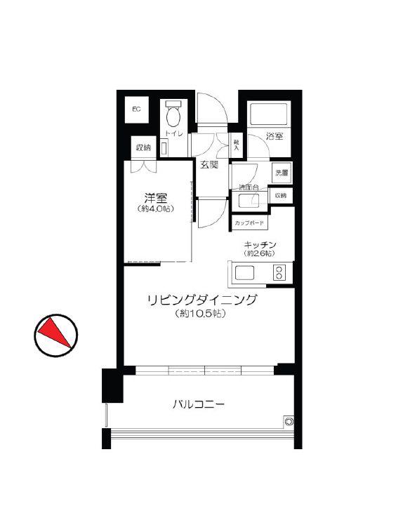 THE ROPPONGI TOKYO CLUB RESIDENCE(1LDK/13階)の間取り写真