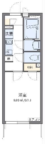 クレイノプレミール蕨(1K/2階)の間取り写真