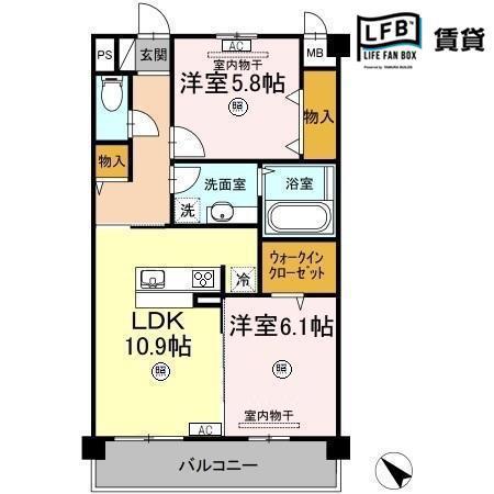 ソフィアいずみ(2LDK/2階)の間取り写真