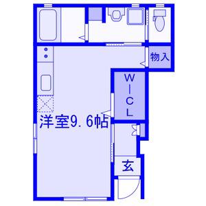 M・Oハイツ(ワンルーム/1階)の間取り写真