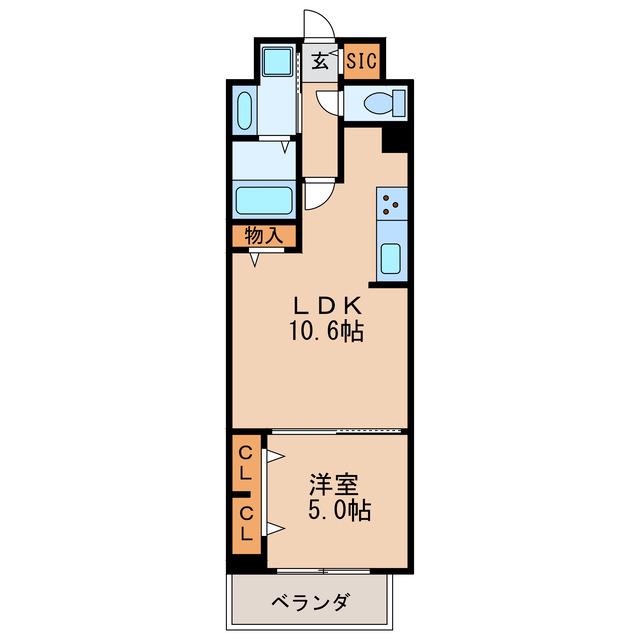 ザ・シンフォニア新栄(1LDK/6階)の間取り写真