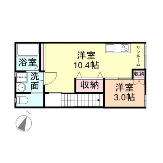 ルマーク(1LDK/2階)の間取り写真
