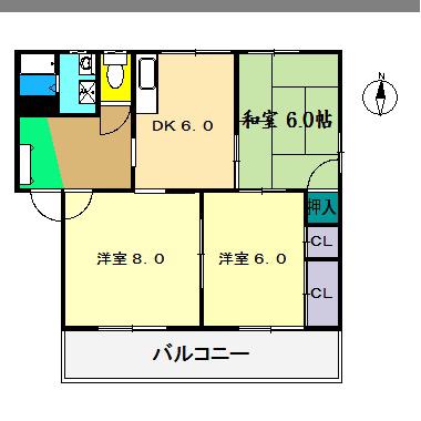 ハイツシャンテ(3DK/1階)の間取り写真