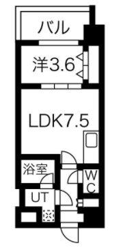 スプランディット王子公園(1LDK/2階)の間取り写真