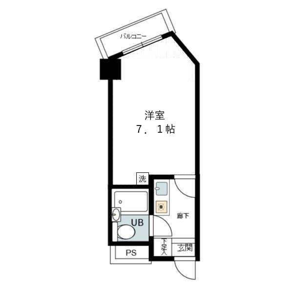 山下公園サンライトマンション2(1K/4階)の間取り写真