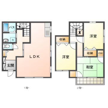 パルティール小郡 B(3LDK/2階)の間取り写真