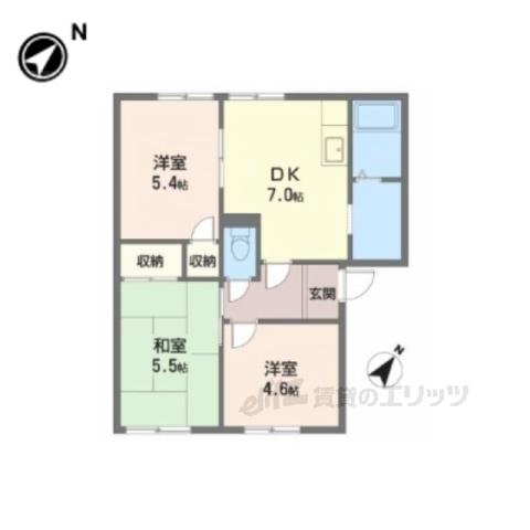 ピック小明B(3DK/2階)の間取り写真