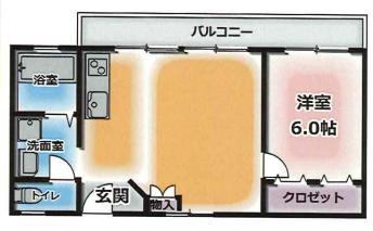 清山荘(1LDK/4階)の間取り写真