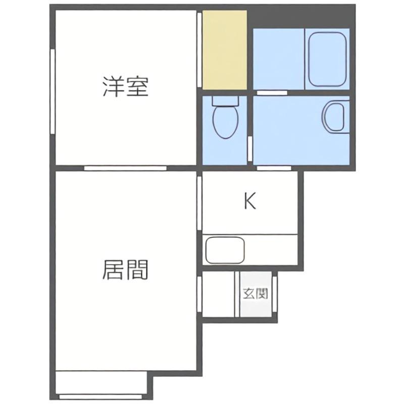 MTM平岸(1DK/2階)の間取り写真