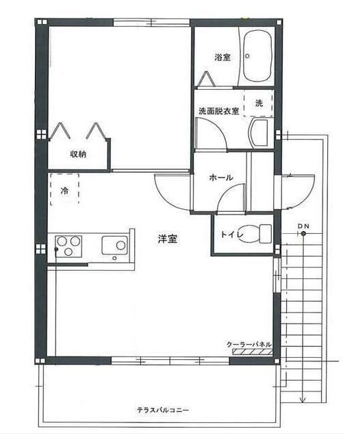 ハイム若葉(1DK/2階)の間取り写真