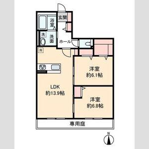 HEIM MAISON 庄内通駅東 D棟(2LDK/1階)の間取り写真