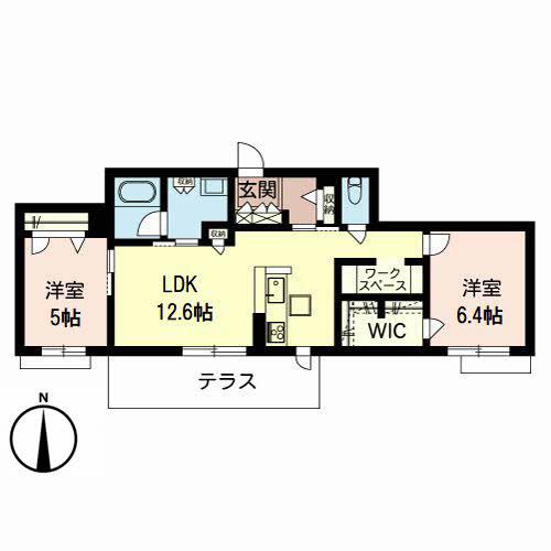 シャーメゾン アリエッタ(2LDK/1階)の間取り写真