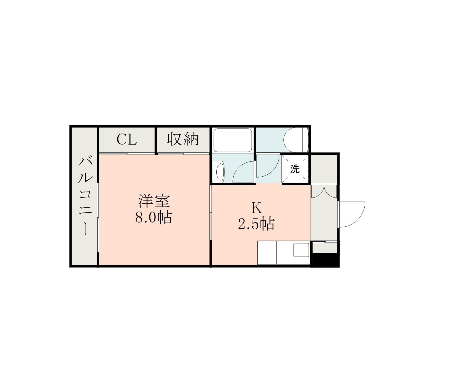 東カングランドマンション第1南林寺シーサイド(1K/8階)の間取り写真