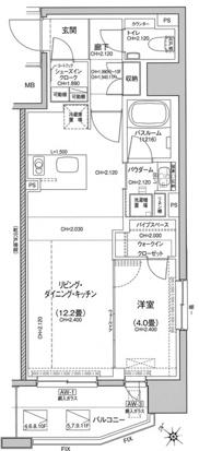 デュオステージ横濱桜木町(1LDK/6階)の間取り写真