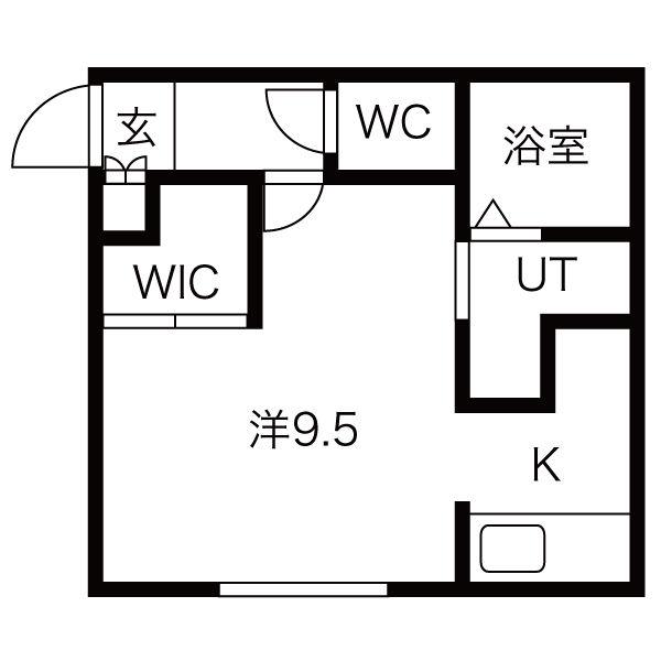 LIBRA南5条(1K/1階)の間取り写真