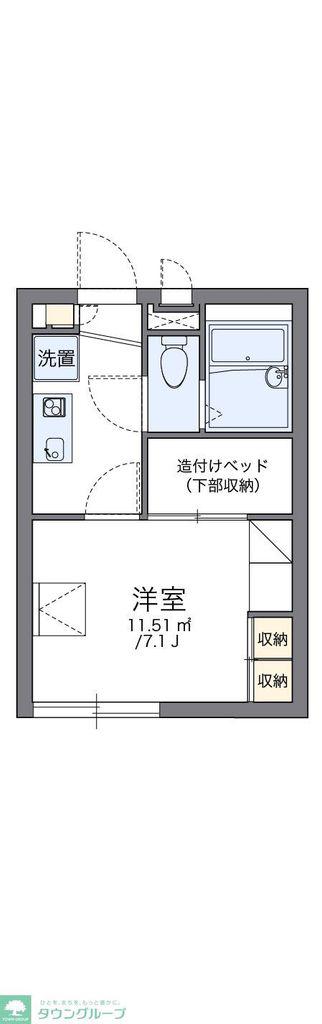 レオパレスリバーサイド住吉(1K/1階)の間取り写真
