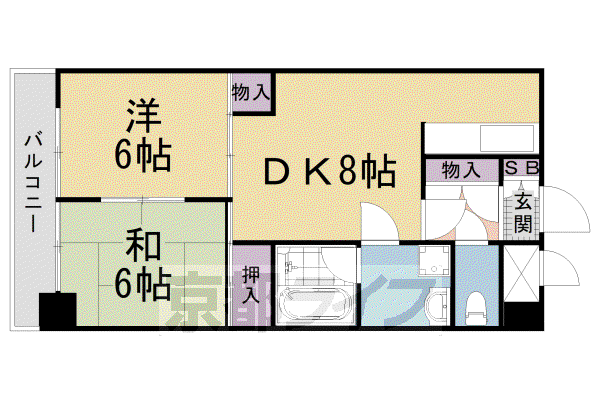 ハイツエコー(2LDK/2階)の間取り写真