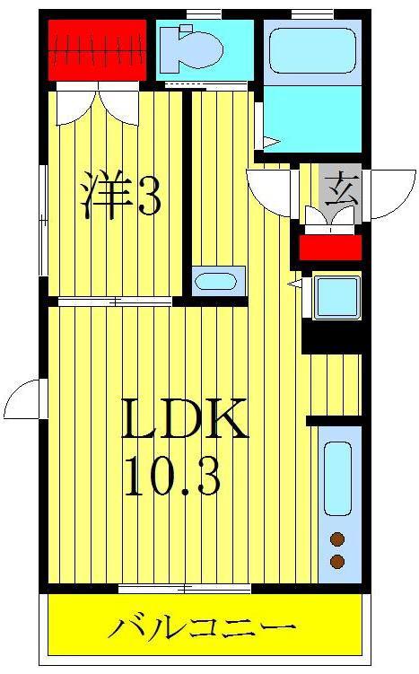 CENTURIA(1LDK/1階)の間取り写真