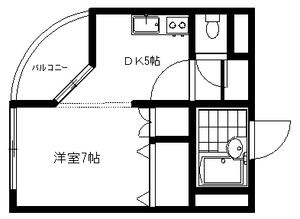 エンドレス三井南6条(1DK/2階)の間取り写真