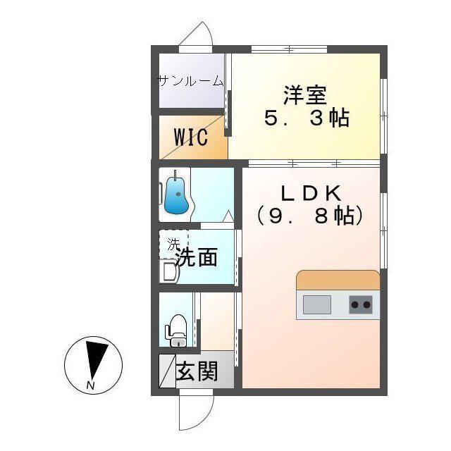 ＩＲいしかわ鉄道 加賀温泉駅 バス乗車時間：8分 最寄りバス停で下車 徒歩3分 2階建 築7年(1LDK/1階)の間取り写真